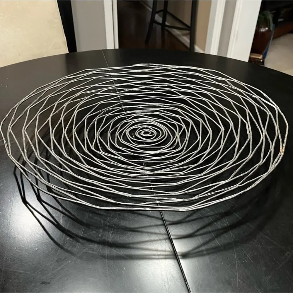 NEW Z Gallerie Antique Bronze Wrought Iron Vortex Wall Table Sculpture Bowl 21”